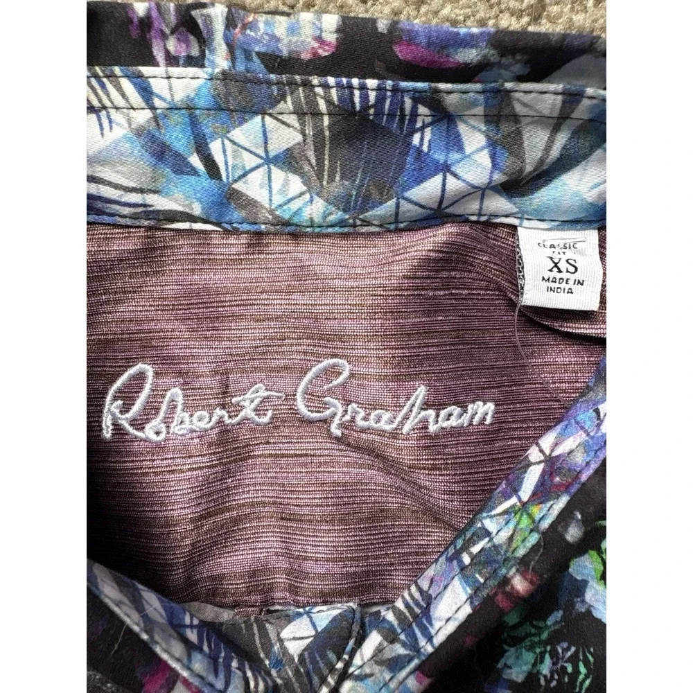 New Robert Graham Mens XS Highland 2 Long Sleeve Shirt Colorful Abstract Art